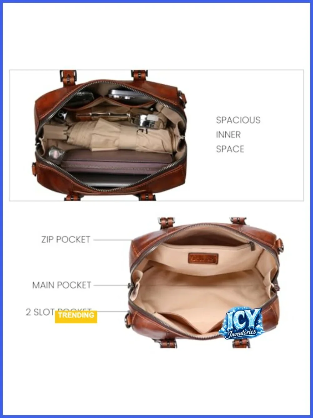 Genuine Leather Satchel Bag for Women Crossbody Shoulder Tote Lightweight